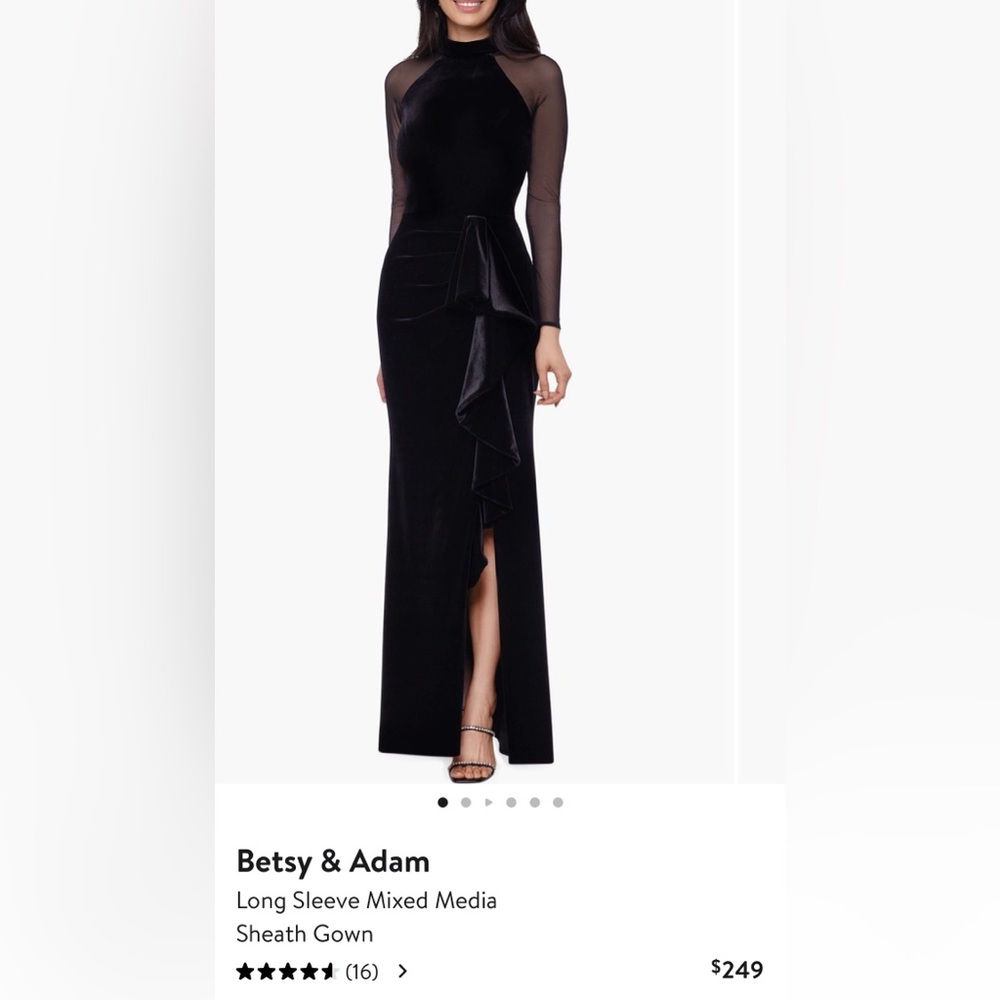 Beautiful long sleeve black gown worn once